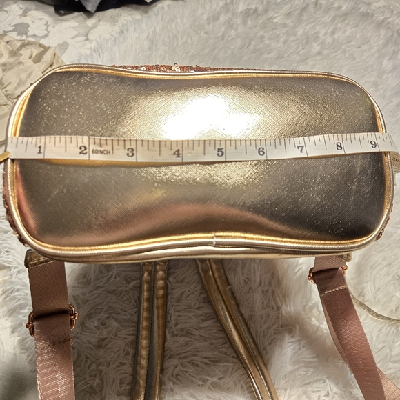 Disney Loungefly Rose Gold Sequined Backpack - Picture 7 of 12